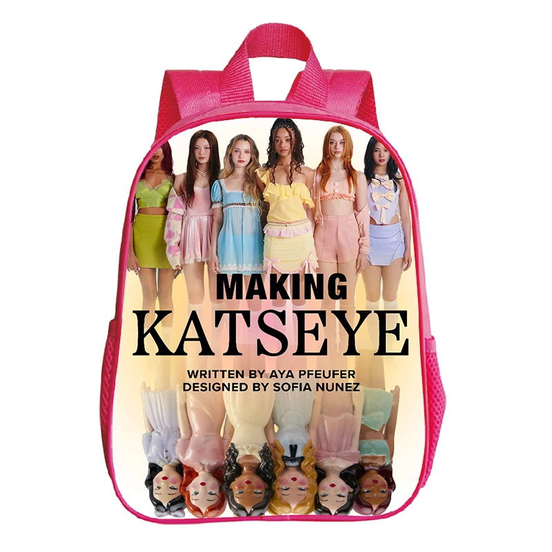 Star KATSEYE Printed Backpack Kids Primary School Bag Nursery Girls Pink Bookbag Kindergarten Bags Children Waterproof Rucksack