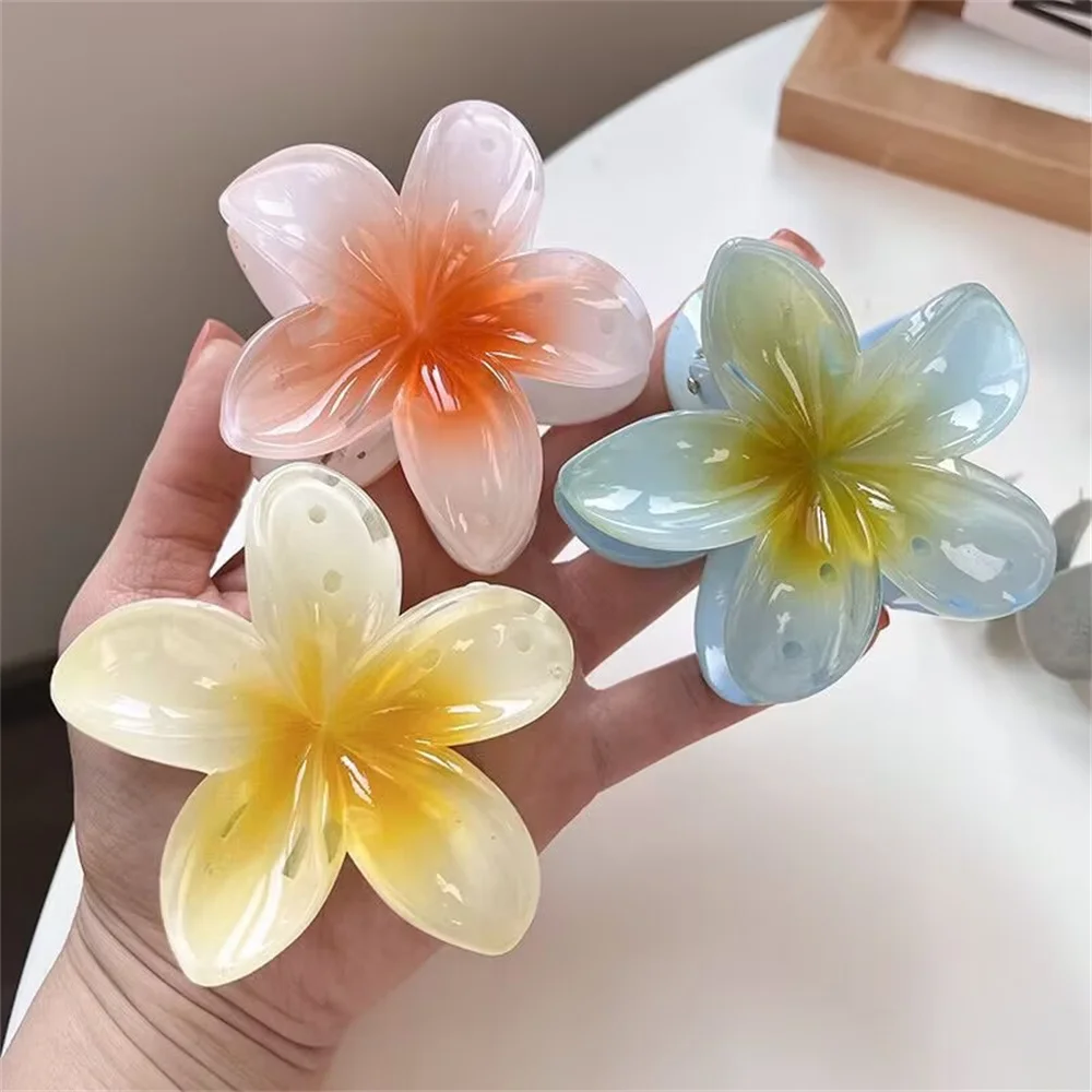 Flower Hair Clip Solid-color Plastic Hair Claws Small Clip Headwear Girl Women Hollowed Out Simple Hair Clip Hair Accessories