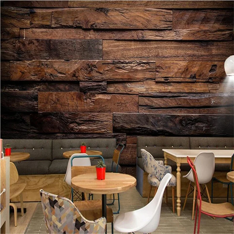 Custom wallpaper 3D photo mural wood block papel de parede birch tree forest shocking Living Room Bedroom Hotel restaurant mural