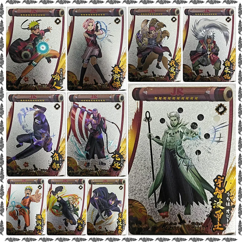 Anime NARUTO Rare JR Game Uchiha Obito Gaara Haruno Sakura Kakuzu Jiraiya Tsunade Izuna Collectible Cards Birthday Toy Gift