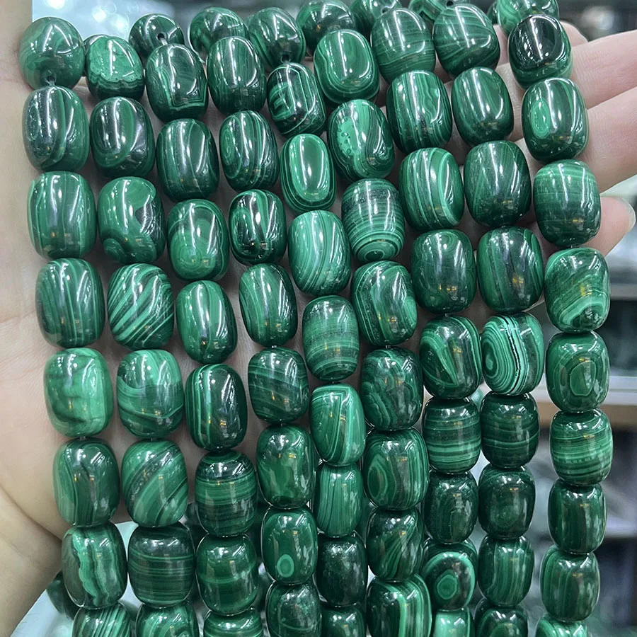 

Натуральные малахитовые бусины в форме цилиндра, разделительные каменные бусины для изготовления ювелирных изделий, браслет «сделай сам», подвески для рукоделия