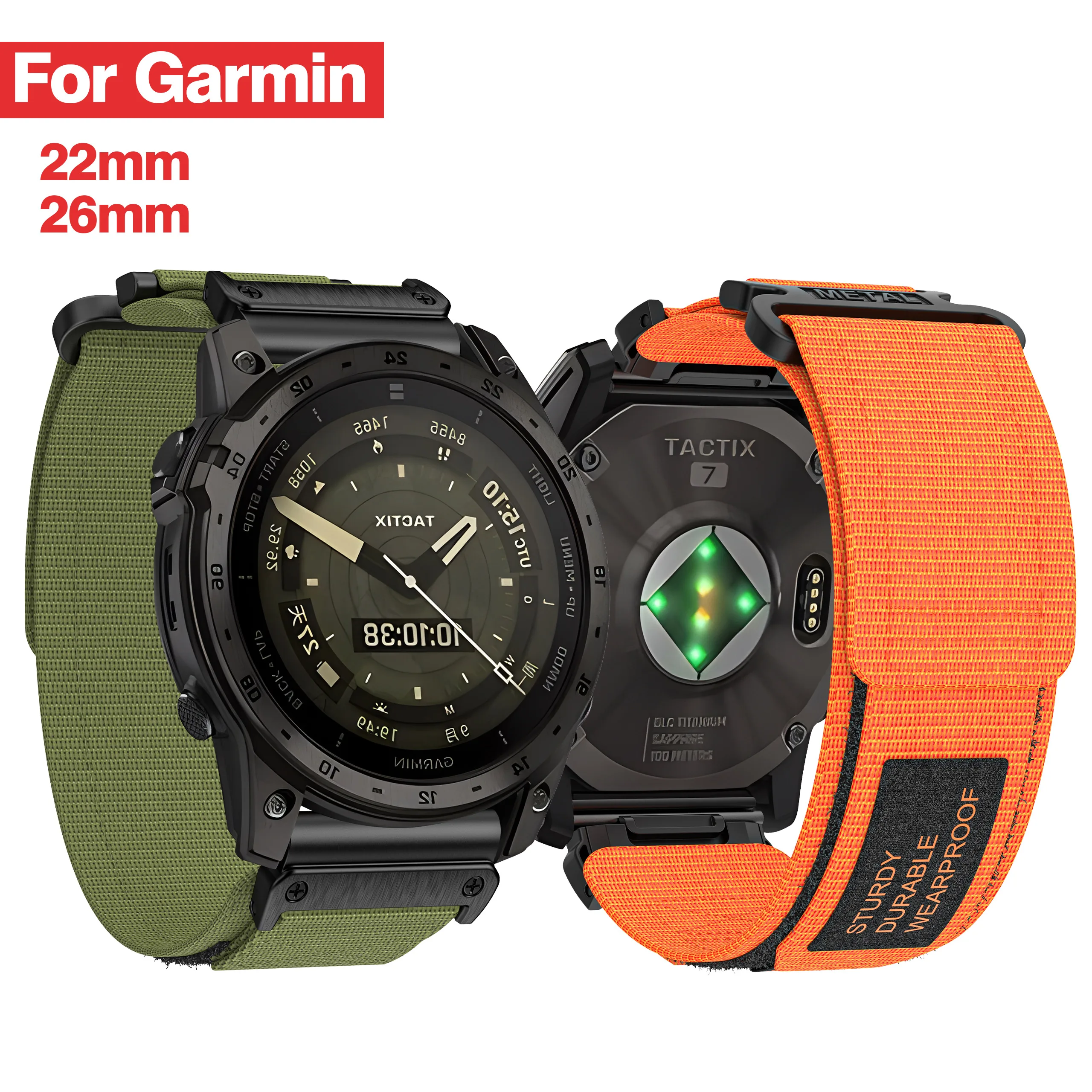 22mm 26mm Nylon Quick Fit Armband für Garmin Fenix 6X 6 Pro 7 7X Solar 5 5X Plus 3 3HR Tactix 7Pro Sport Quickfit Armband Band