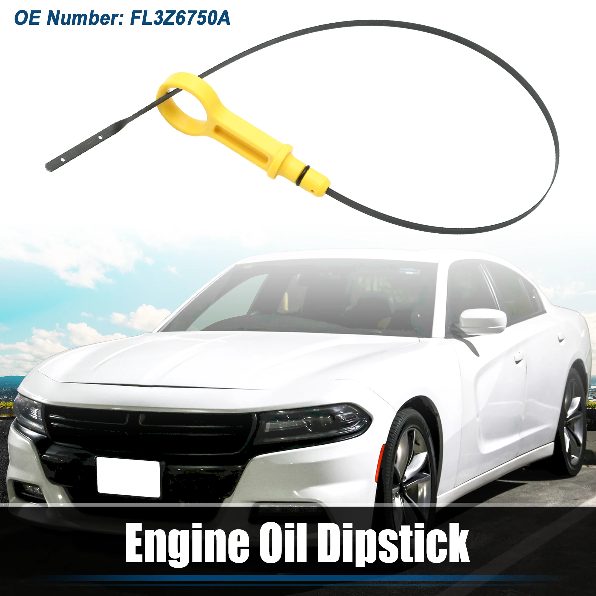 

UXCELL Auto Engine Oil Fluid Level Dipstick for Ford F-150 Lariat XL No.FL3Z6750A