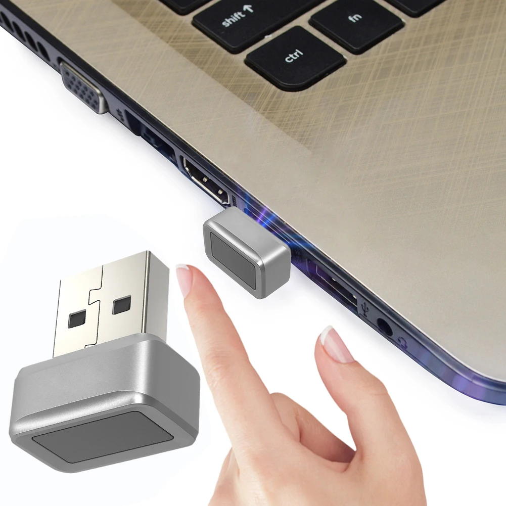 

USB Fingerprint Key Reader Anti-Spoofing Portable Key Windows Hello Biometric Mini Key Dongle for PC Or Laptop