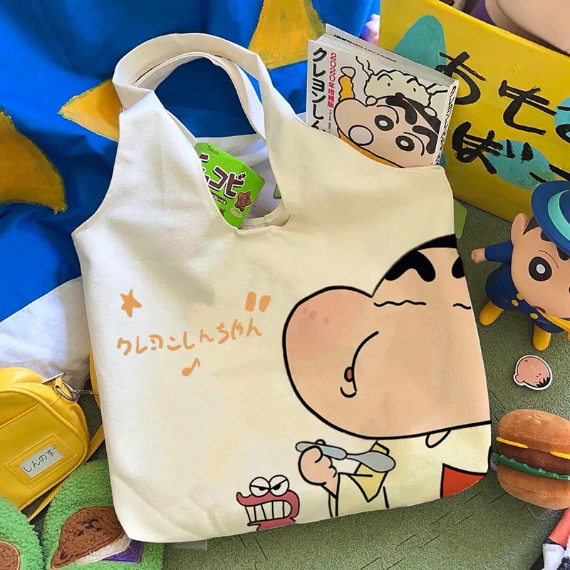 

Crayon Shin-Chan Kawaii New Cute Cartoon Canvas Bag Women's Versatile Shoulder Bag Loaded Book Canvas Bag Girls Anime Gift Toys