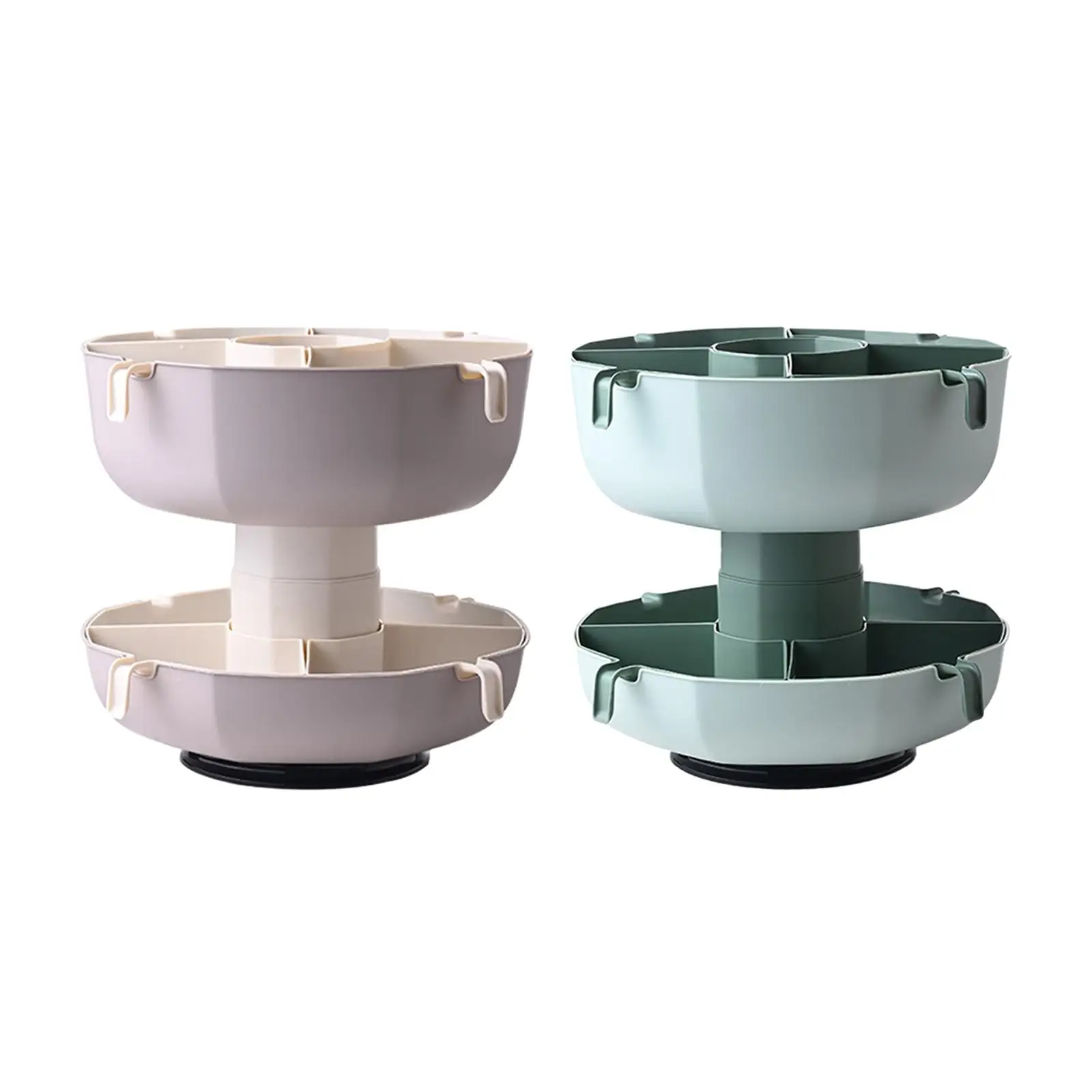 Hot Pot Platter 360 Degree Rotating Divided Serving Dishes 2 Tier Draining Basket for Parties Camping Nut Restaurant Wedding