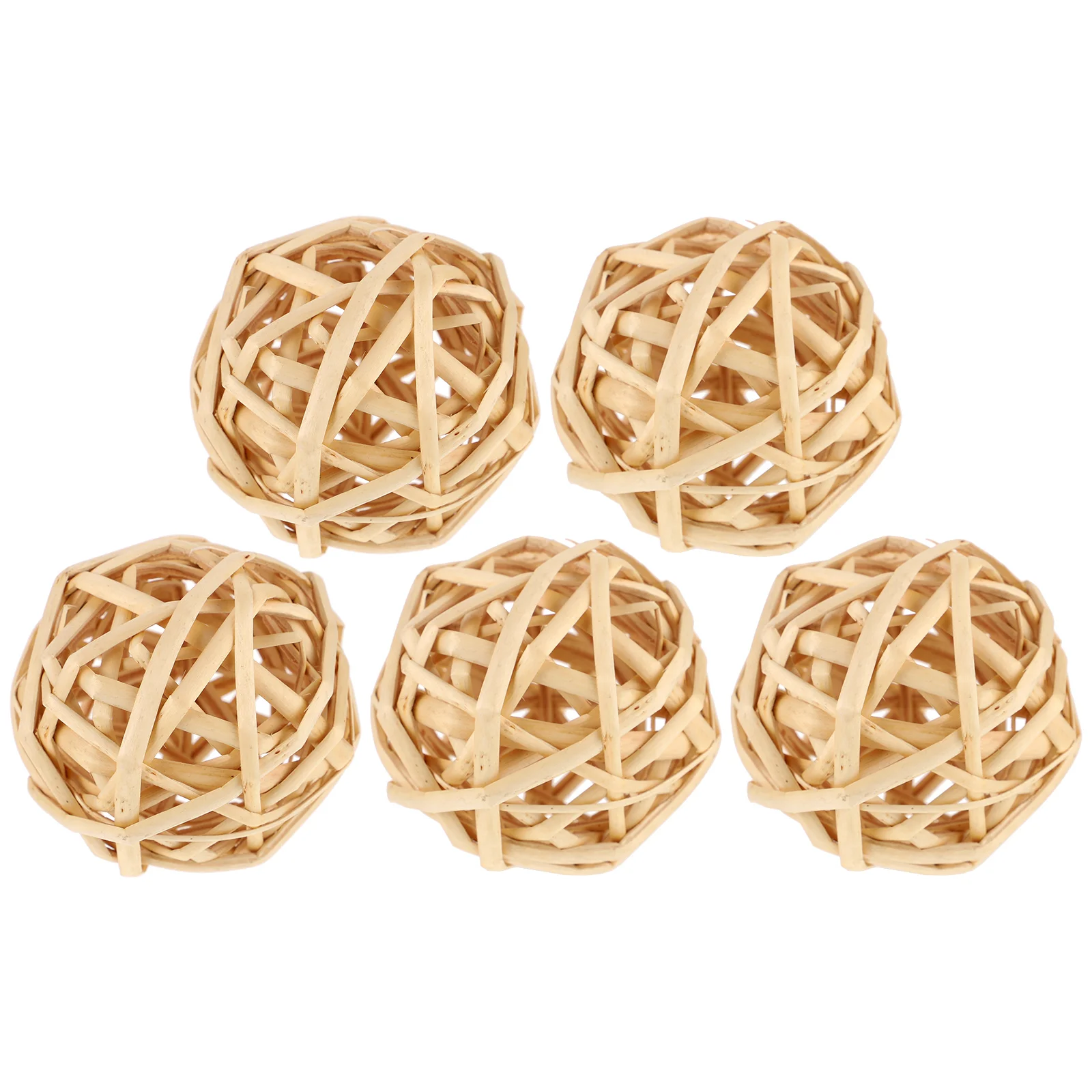 

5 Pcs Toy Takraw Decoration Rustic Vases Wicker Rattan Wall Decorative Balls