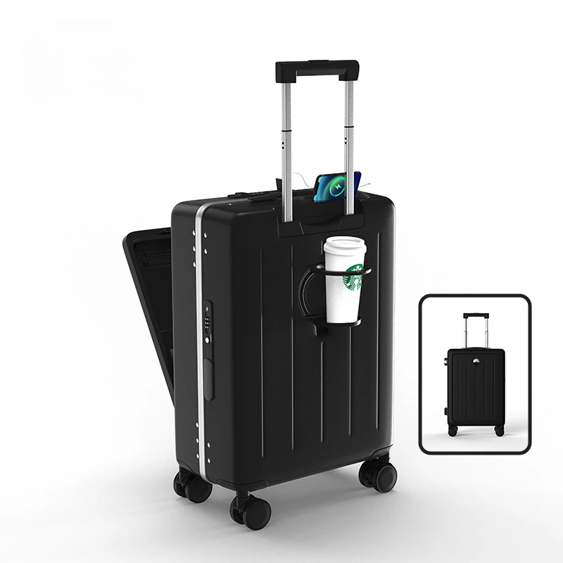 New Front Opening Rolling Luggage Travel Suitcase 18 20 Carry-on Box Unisex Student Trolley Case Large Capacity Trunk Password