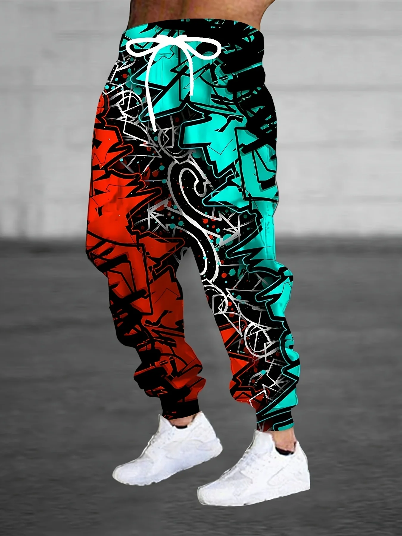 موضة الرجال 2025 Sweatpants الكتابة على الجدران المطبوعة ركض سليم صالح السراويل سراويل صالة غير رسمية مع جيوب الخريف الشتاء الشارع الشهير