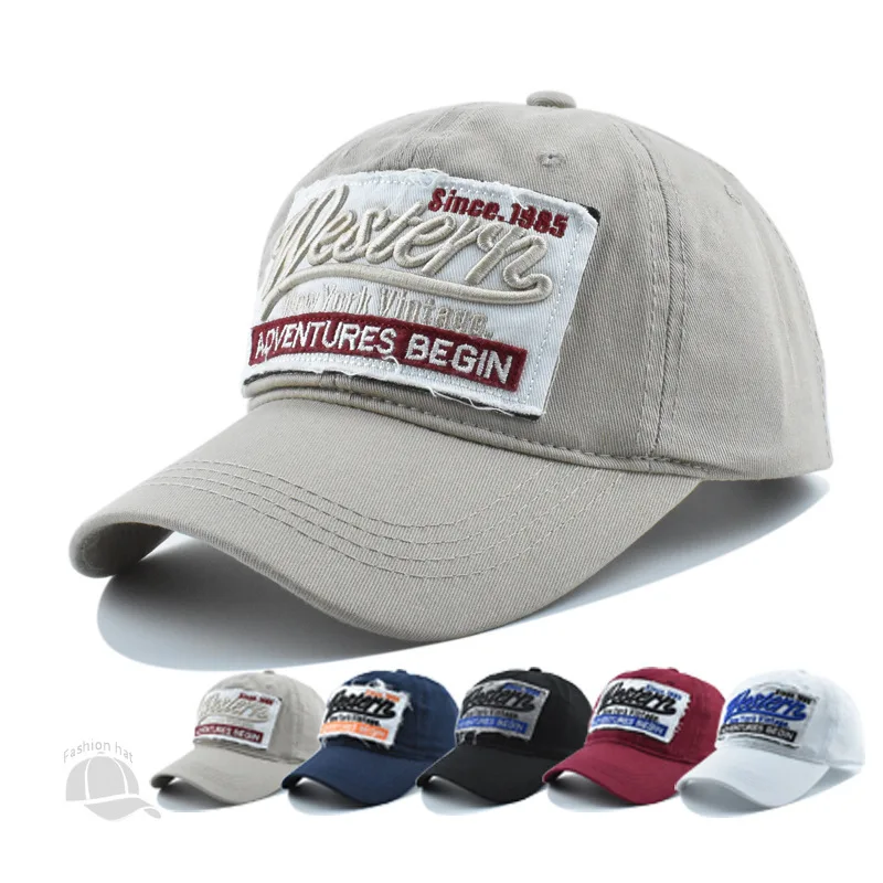 Unisex Cotton Washed Baseball Cap Men  Western Vintage Fashi