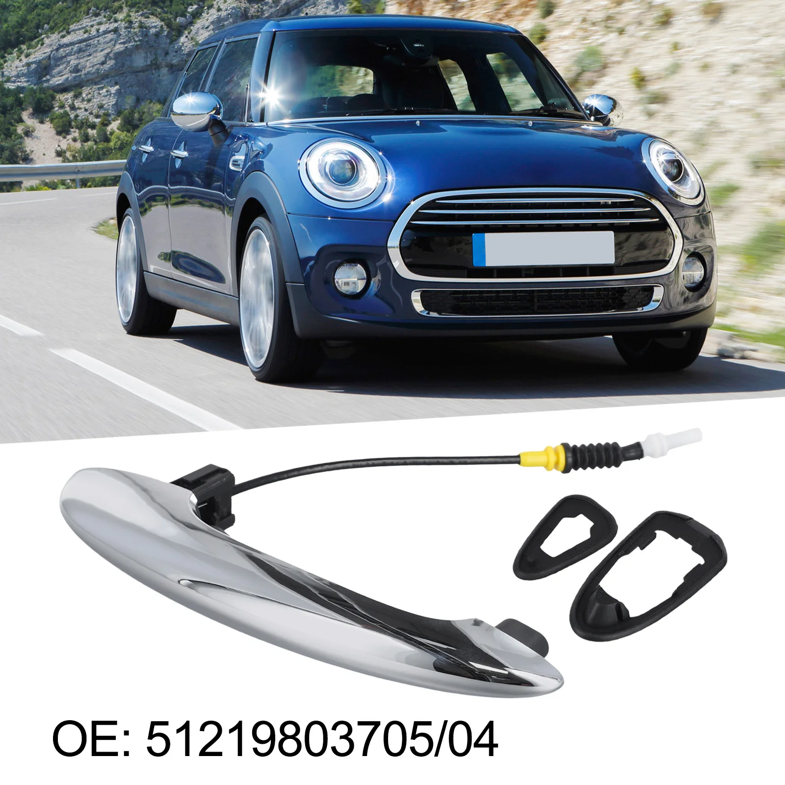 

Vehicle Enhancement Rear Door Handle Door Handle With Cable As Shown In The Figure Compatible With R60 Long-lasting Use