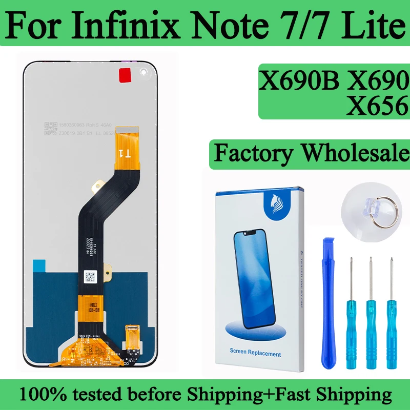 X690B X690 X656 100% Tested Premium Lcd For Infinix Note 7 Display Touch Screen Digitizer Panel Assembly For Note 7 Lite Screen