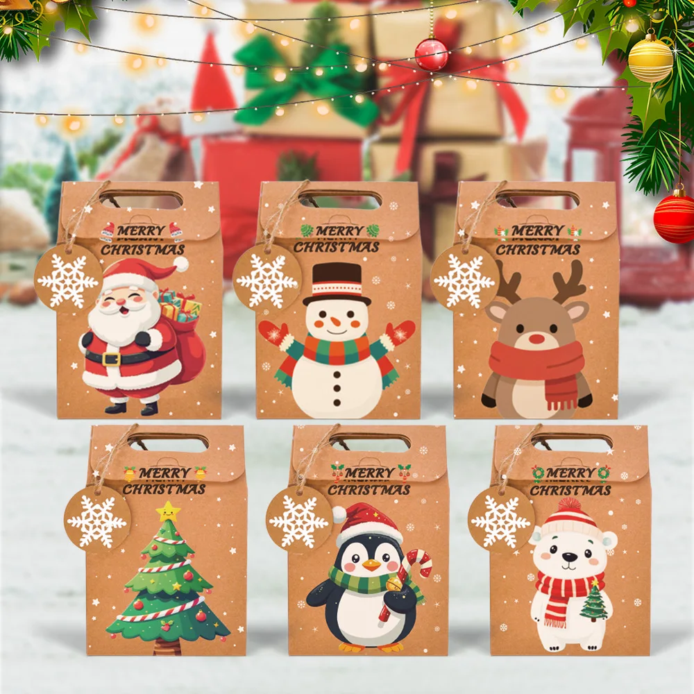 24 Stück kreative Geschenkboxen mit Weihnachtsmotiv, Süßigkeiten- und Snackverpackungsboxen für die Geschenkverpackung von Weihnachtsfeiern, Aufbewahrung von Geschenkverpackungen