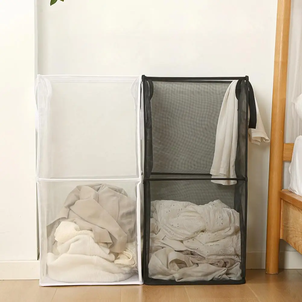 Reusable Dirty Clothes Sundries Toys Storage Bag Transparent Visible Laundry Basket Large Capacity Bathroom Supplies