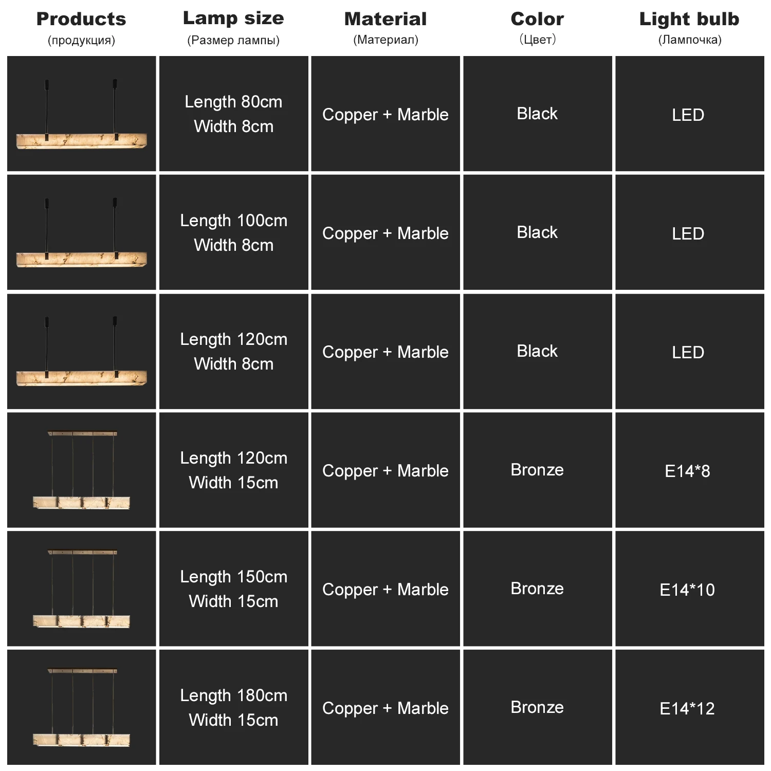 โคมไฟระย้าหินอ่อนพร้อมทองแดงและบรอนซ์ โคมไฟแขวนสไตล์โมเดิร์นมินิมอลสำหรับห้องรับประทานอาหาร โต๊ะครัว และบ้าน