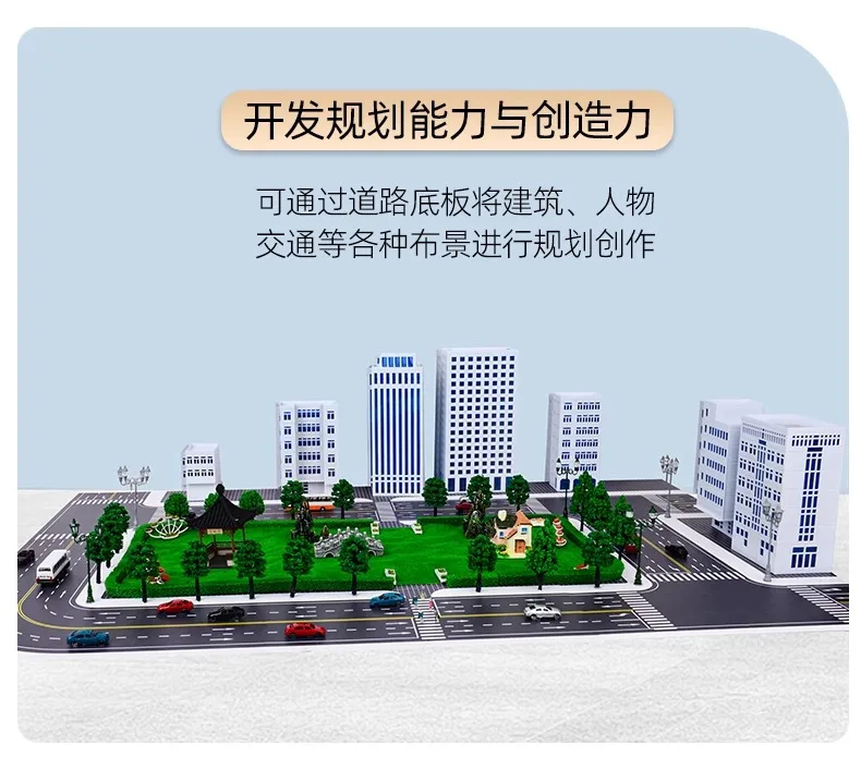 1:150 Scale Diorama Urban Road Miniature  Model Handmade DIY Sidewalk Floor Brick Scene Display Prop Model Assembly Kit