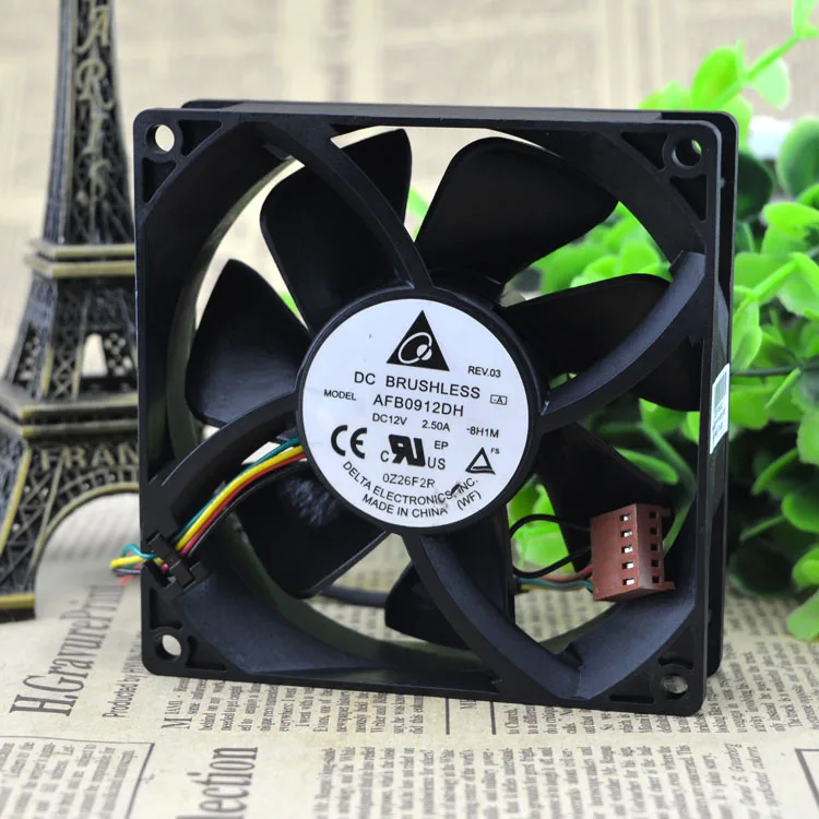 

AFB0912DH 12V 2.5A 9025 9 CM BALL 4WIRES PWM FAN