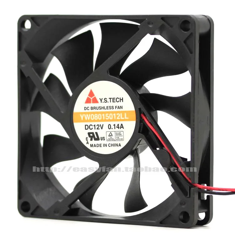 Kipas pendingin NEW Y.S.TECH silence 8CM ATX 8015 8CM Ultra-tipis 15 desibel YW08015012LL