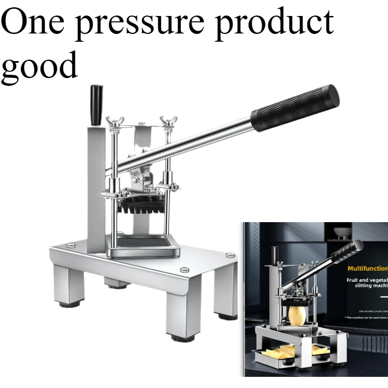Máquina cortadora comercial multifuncional de frutas y verduras, prensa manual de acero inoxidable grueso, máquina para patatas fritas Cu