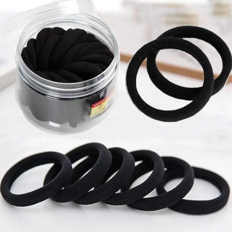 

High Elasticity Thickened Seamless Black Elastic Band Hair Ties Durable Hair Accessories for Ponytail Storage And Organization