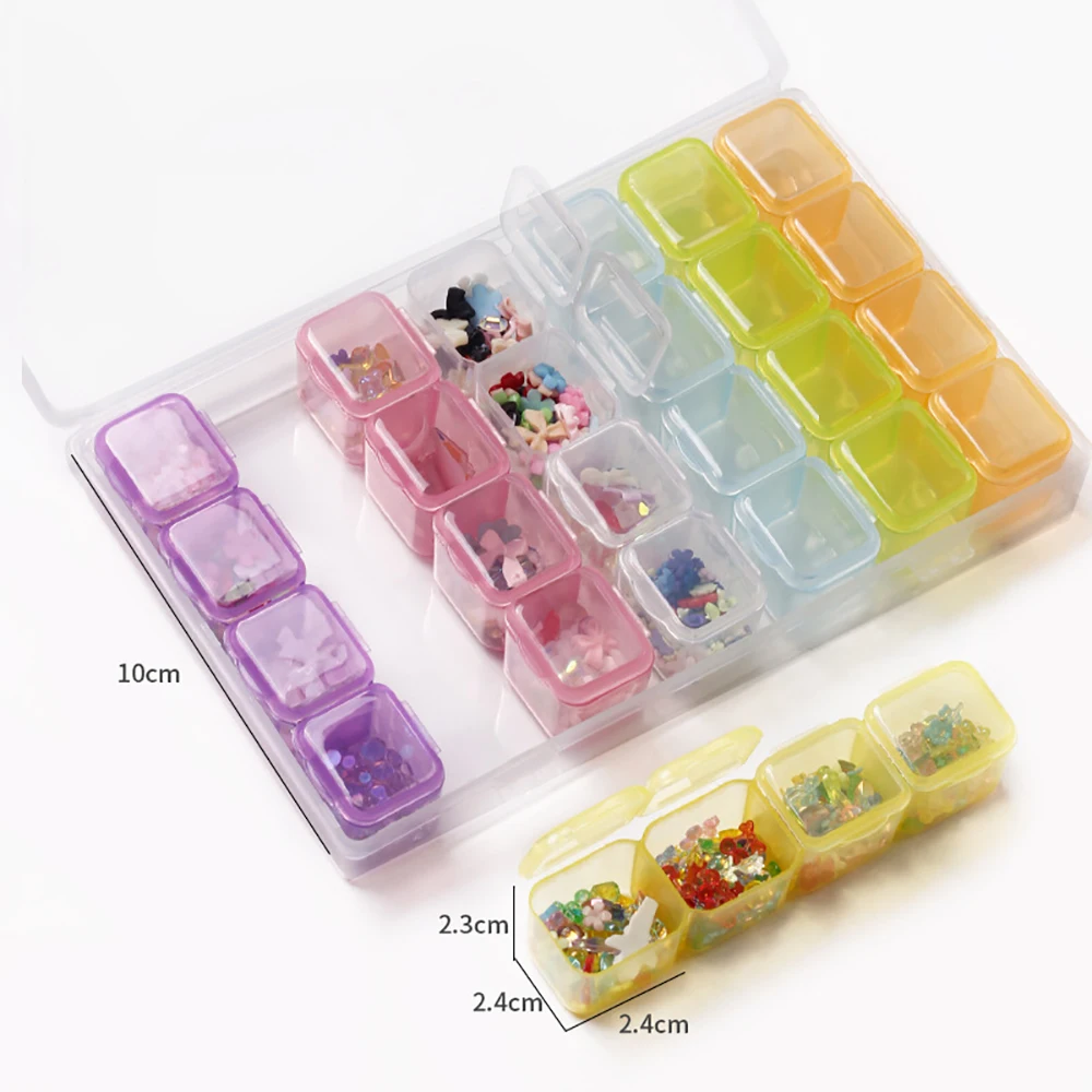 Diamond Painting Tools Kit with Storage Box 28 Grids Label Sheets Drill Pens Multi-Heads Roller Tray Wax DIY 5D Accessories Set view 3