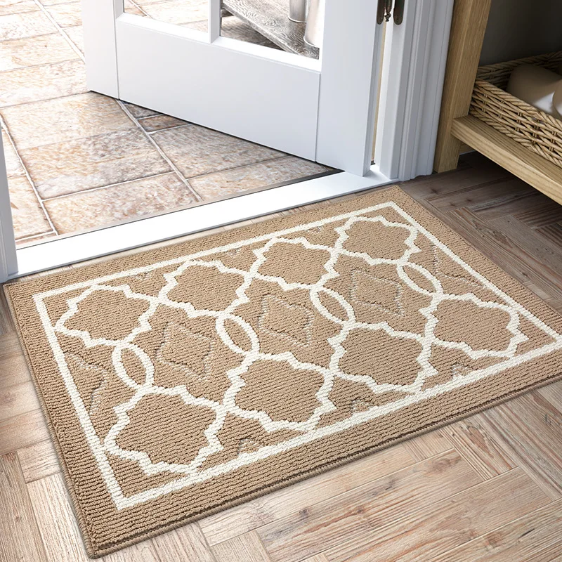 

European Style Door Mat Classic Geometric Pattern Door Carpet Dust Removal Foot Mat Non-slip Wear-resistant Floor Mat Outdoor
