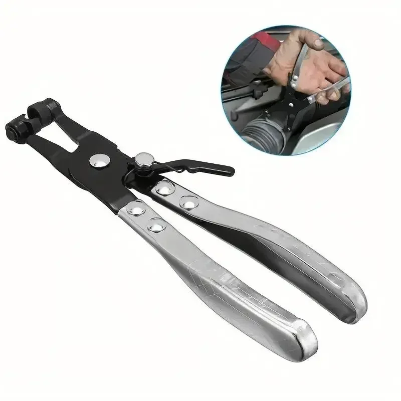 

360° Swivel Hose Clamp Pliers - Professional Locking Jaw Tool for Ring/Flat-Band Clamps Removal & Installation