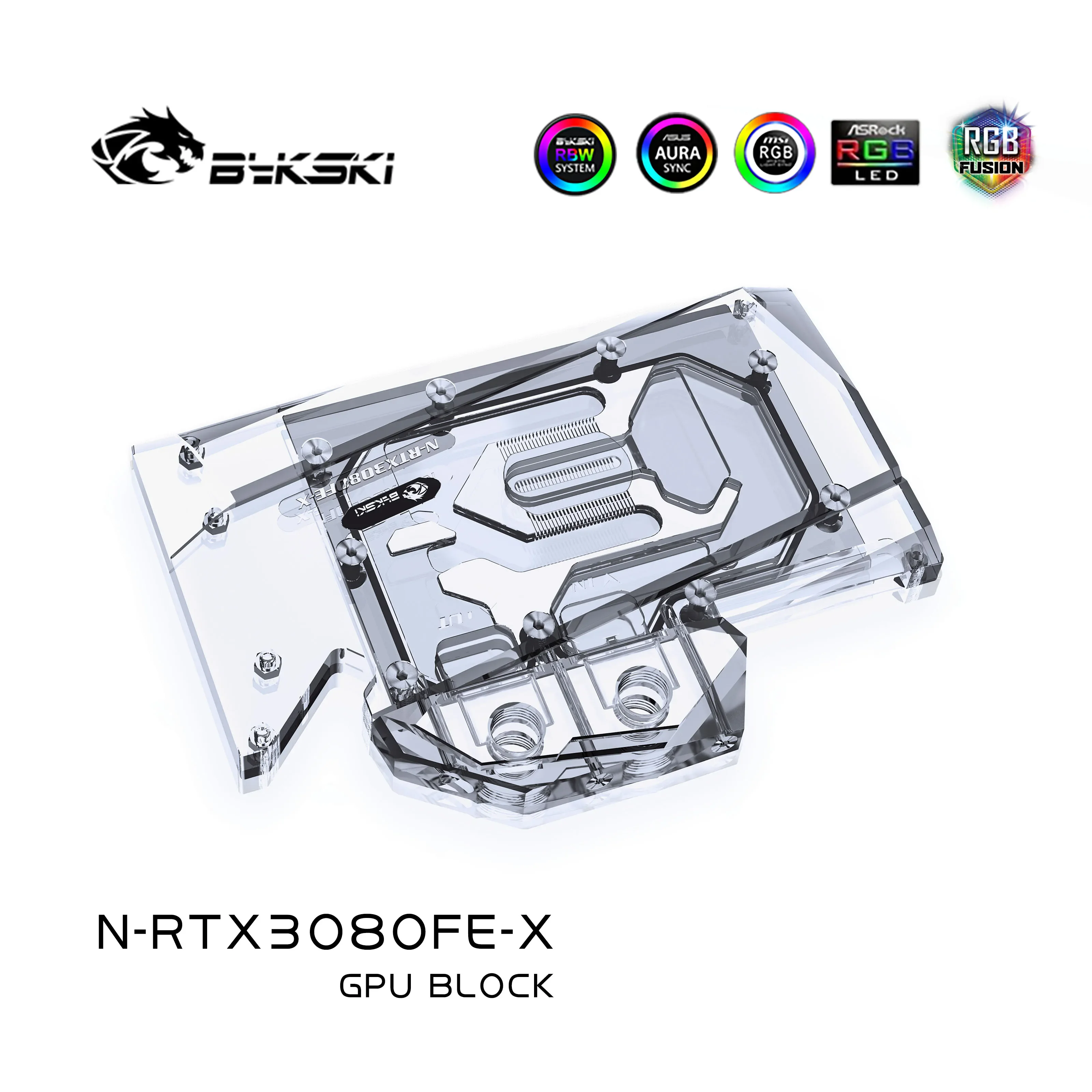 Bykski 3080 GPU nuits de refroidissement par eau pour NVIDIA RTX3080 Founders Edition, etching Card Liquid Cooler System,N-RTX3080FE-X