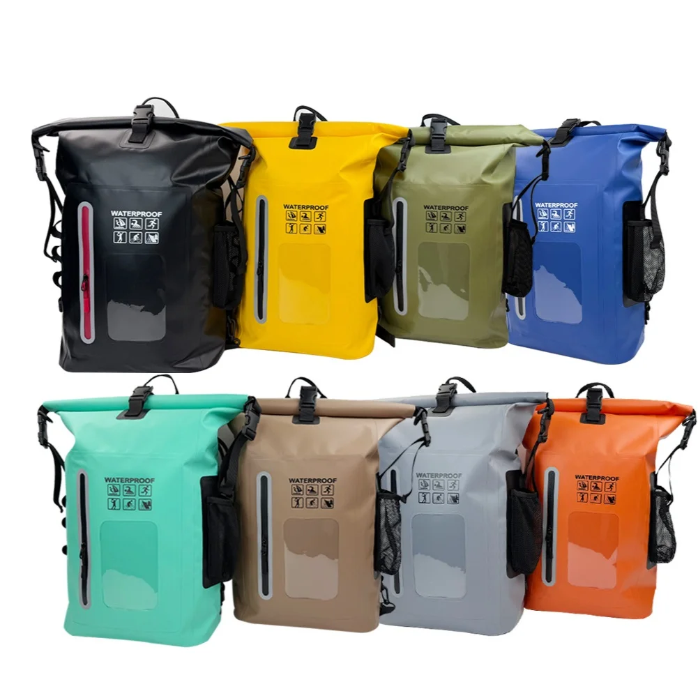 /Waterproof /Dry /Wet Separated Backpack 25L PVC Outdoor Sports Bag For Fishing Camping Swimming Hiking Travel Gear