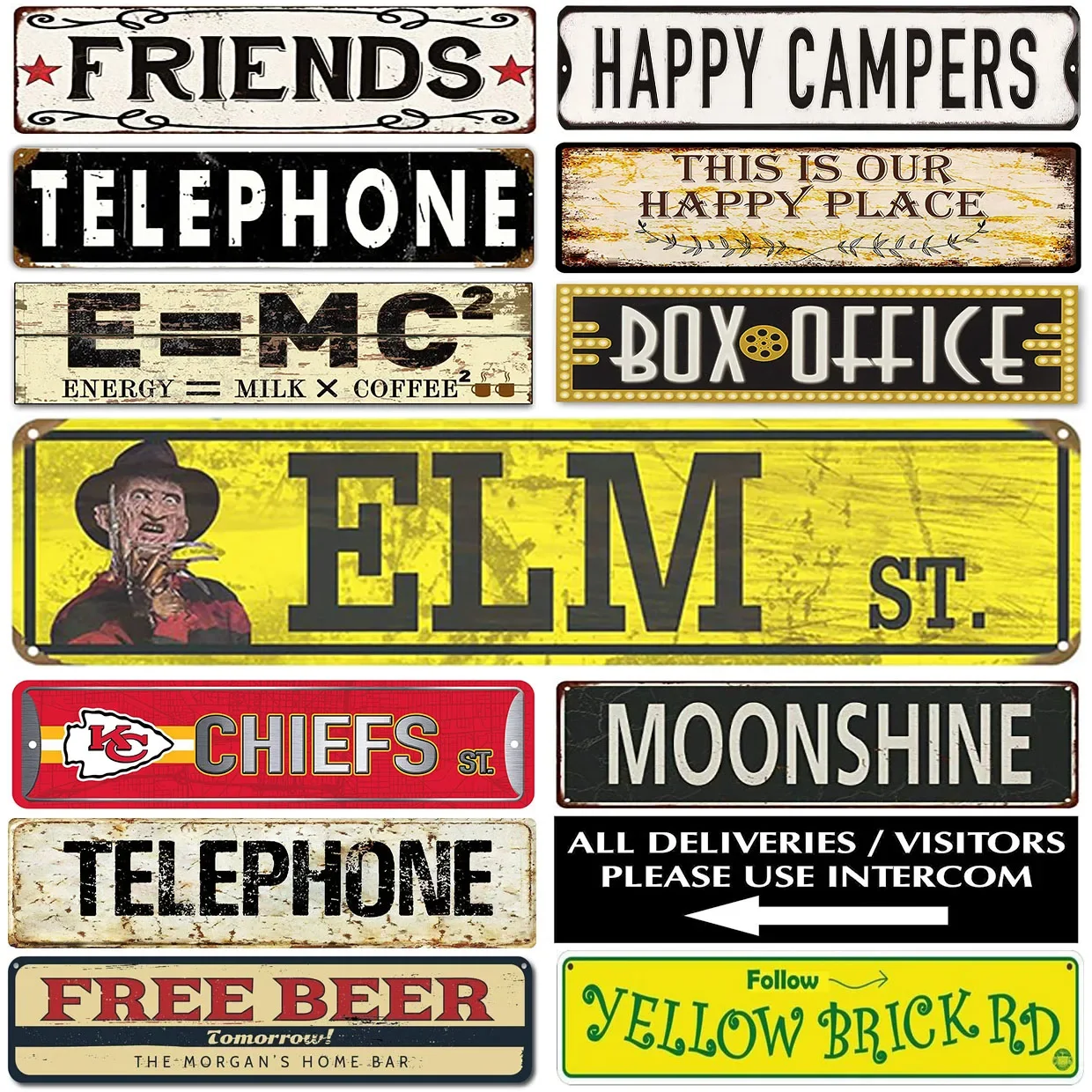 Decor Telephone Friends Vintage Tin Signs Funny Street Metal Signs Country Road Sign for Home Wall Cafe Bar Man Cave Outdoor