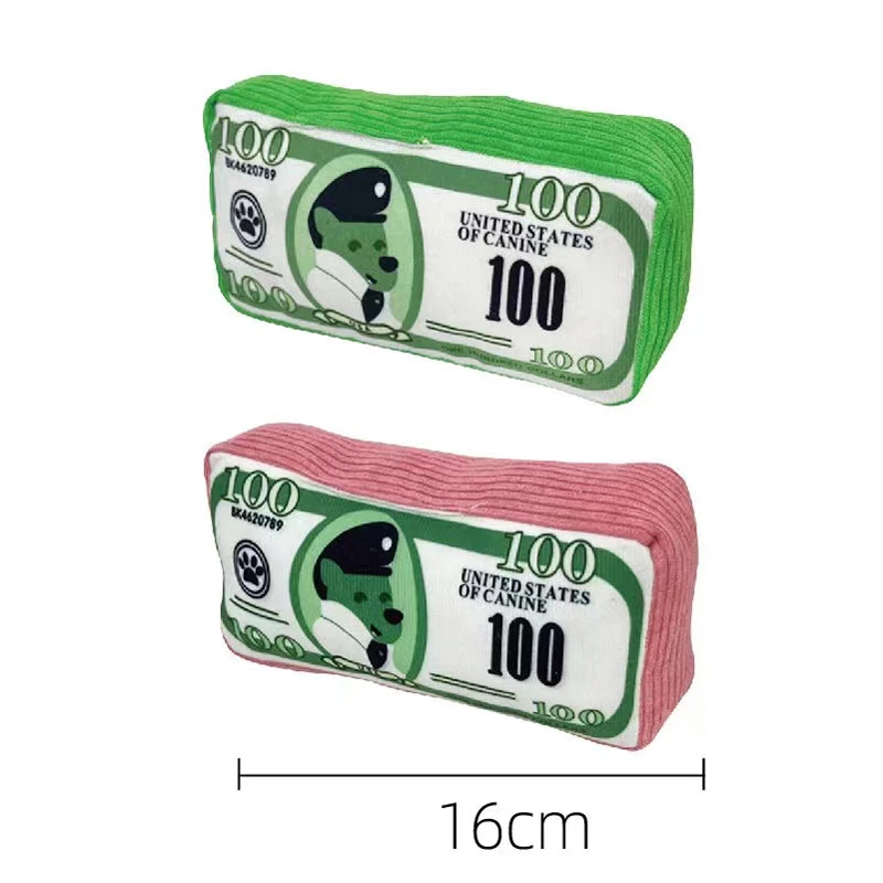 Simulation Money Dog Toys Funny Squeaky Sound Sounding Paper Resistance To Bite Chew Dog Toys Clean Teeth Pet Supplies