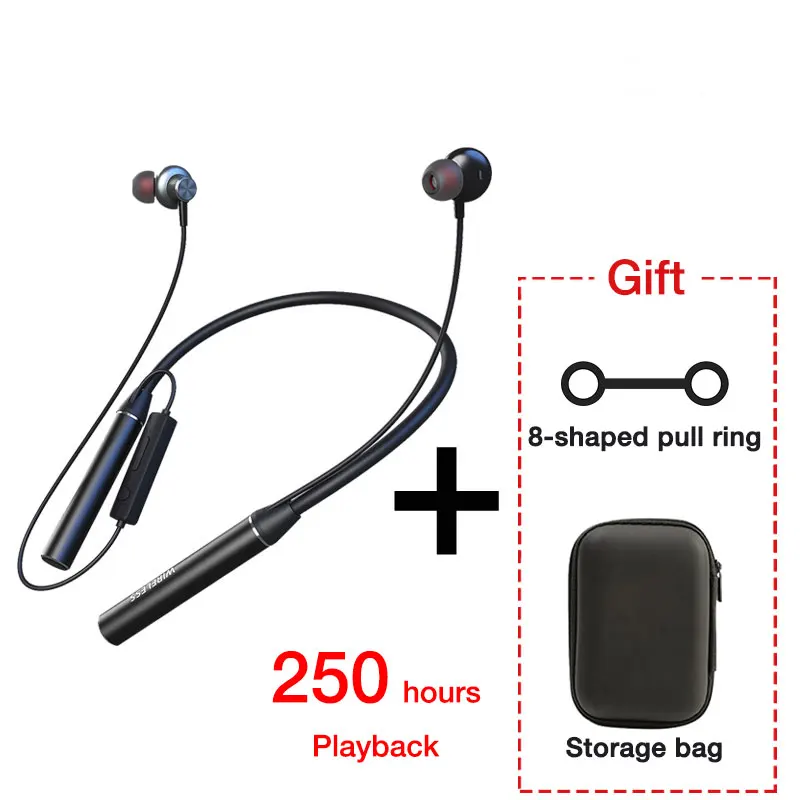 EARDECO 180-Stunden-Ausdauer Bluetooth-Kopfhörer Bass Drahtlose Kopfhörer mit Mikrofon Stereo-Kopfhörer mit Nackenbügel Sport-Headset TF-Karte 5