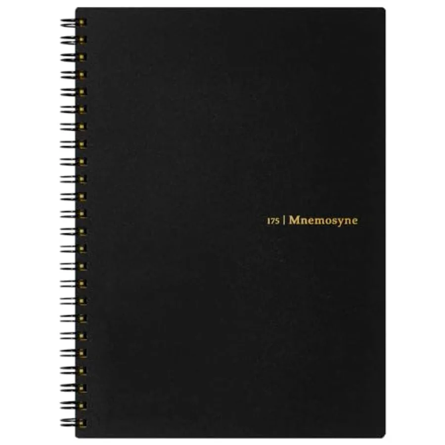 

Mnemosyne Lined Notebook- A5, 8.27" x 6.34", 80 Sheets/ 160 Pages, 8mm Wide Ruled Journal, Perforated Pages and Wire-Bound to L
