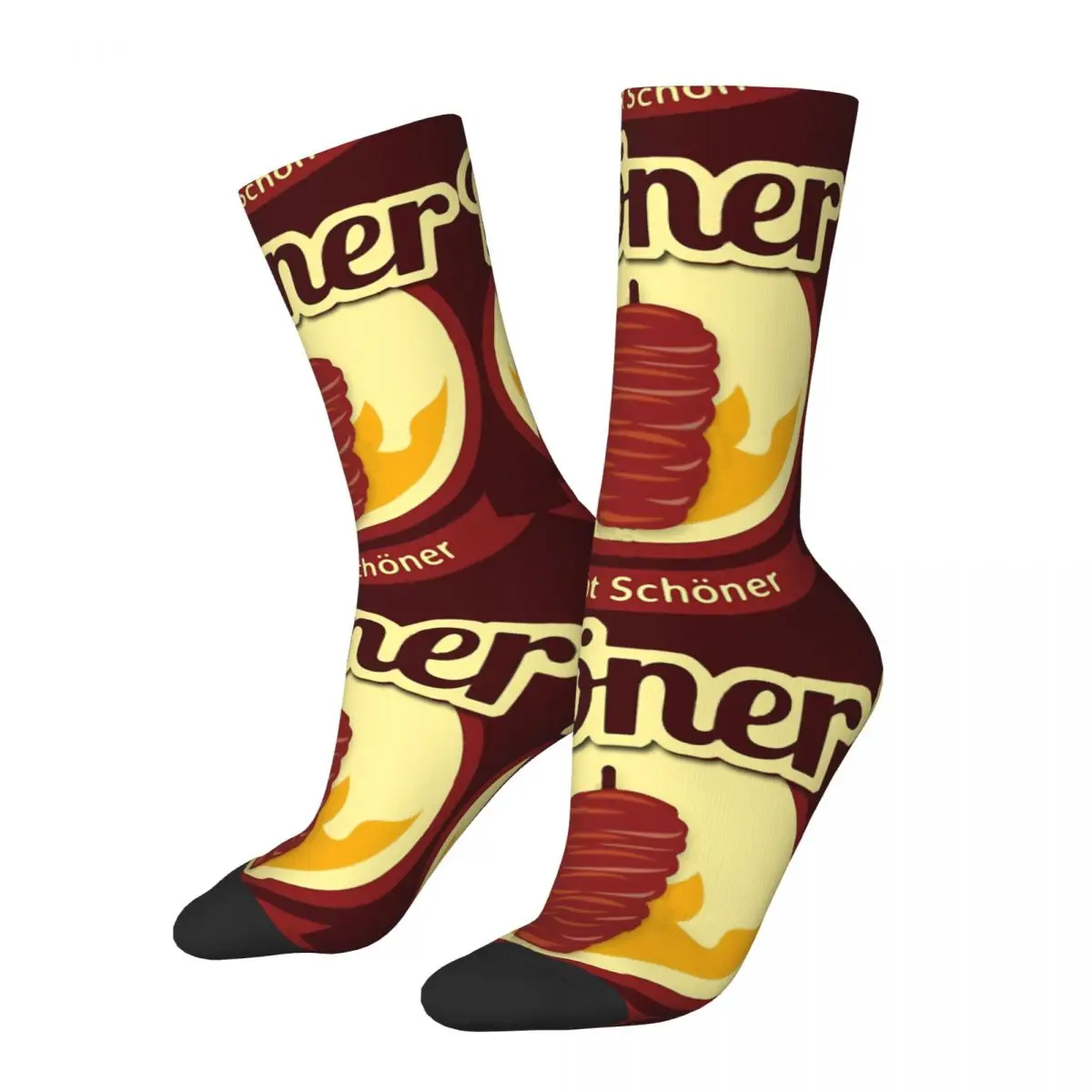 Divertente calzino a compressione pazzo per uomo Doner Macht stoner Hip Hop Harajuku Kebab piatti di carne Shashlik Gyros Boys Crew Sock