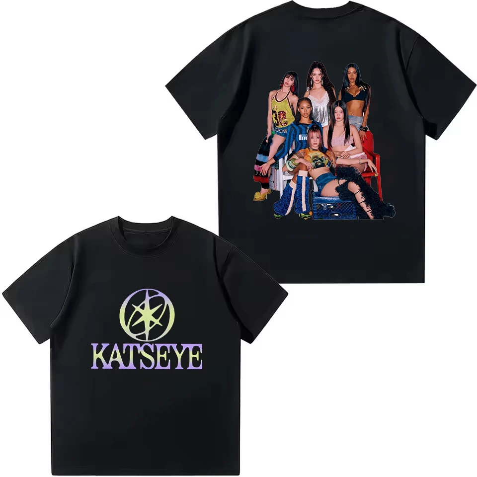 Kpop KATSEYE Kinder T-Shirt Jungen Mädchen Baumwoll-T-Shirt Sommer Kurzarm-Oberteil Katseye Fans Geschenk T-Shirt Harajuku Kinderkleidung – Detail 4