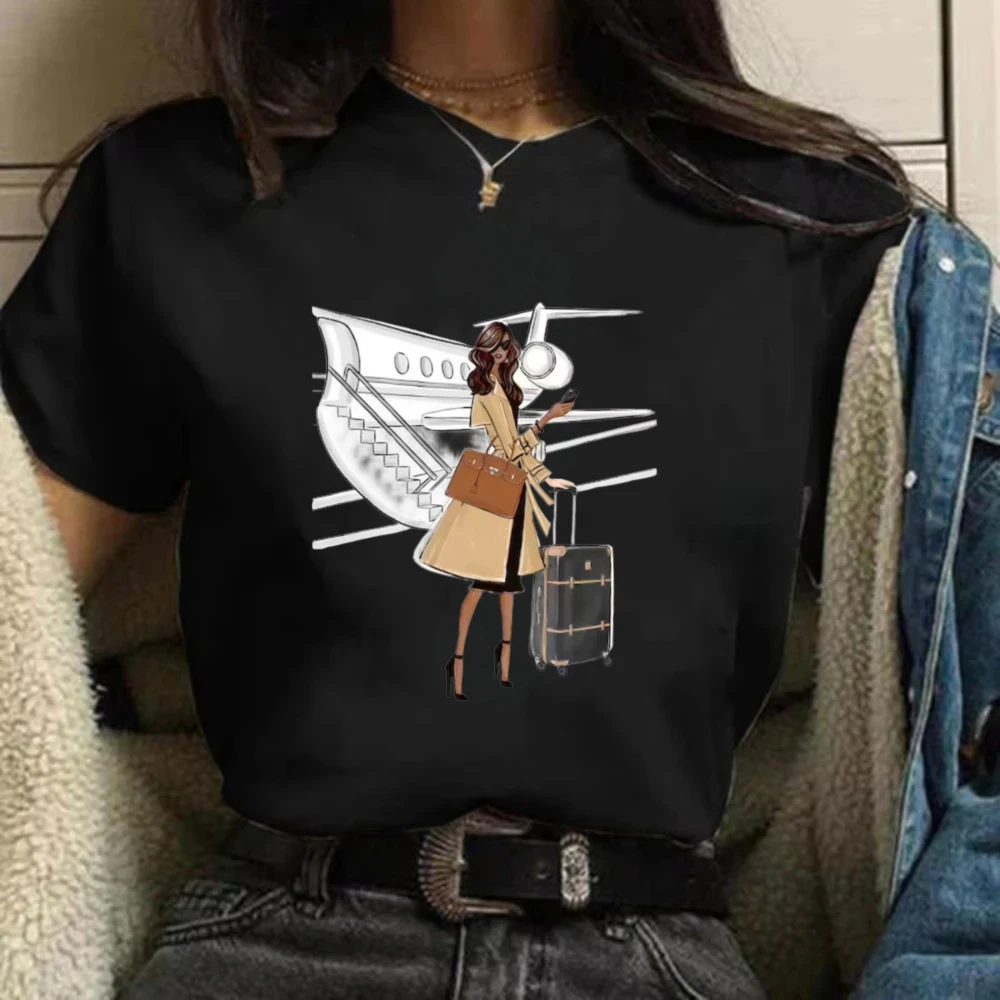 Elegant Printed T-shirt Party Costumes Souvenirs Ladies' Tops Home Clothes Women's T-shirt Comfortable Large Size Daily Clothing