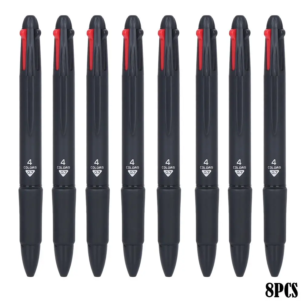 

2/5/8pcs 0.7mm Smooth Stationery Plastic Multicolor Ballpoint Pen Writing Tool 4 in 1 Gel Pen