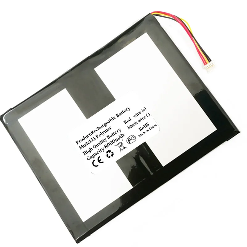 New 3.7V 8000mAh Tablet PC Battery For Mediacom M-SP1HY 4G 5 Wire Plug