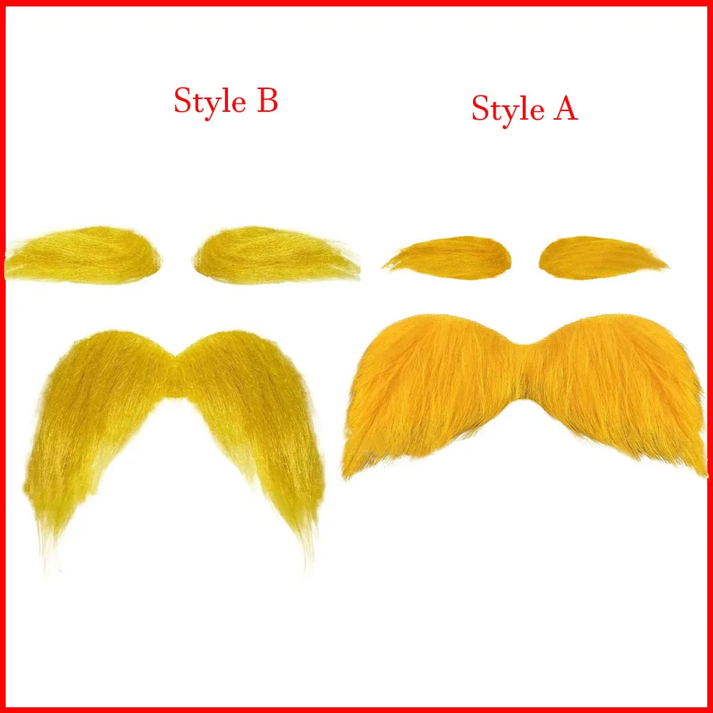 Cosplay Orange False Eyebrow Beard Set Lorrax Once Ler Beard Costume Accessories Adult Role Play Christmas Halloween Party Suits