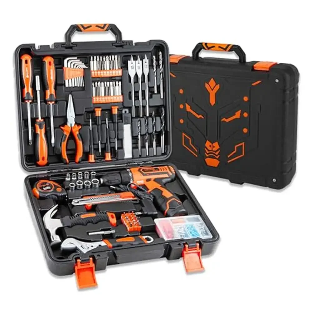 Professional 12V Cordless Drill Power Tool Combo Kits Set DIY Home Garden Office Maintenance Kit Hammer Pliers Drill Bits