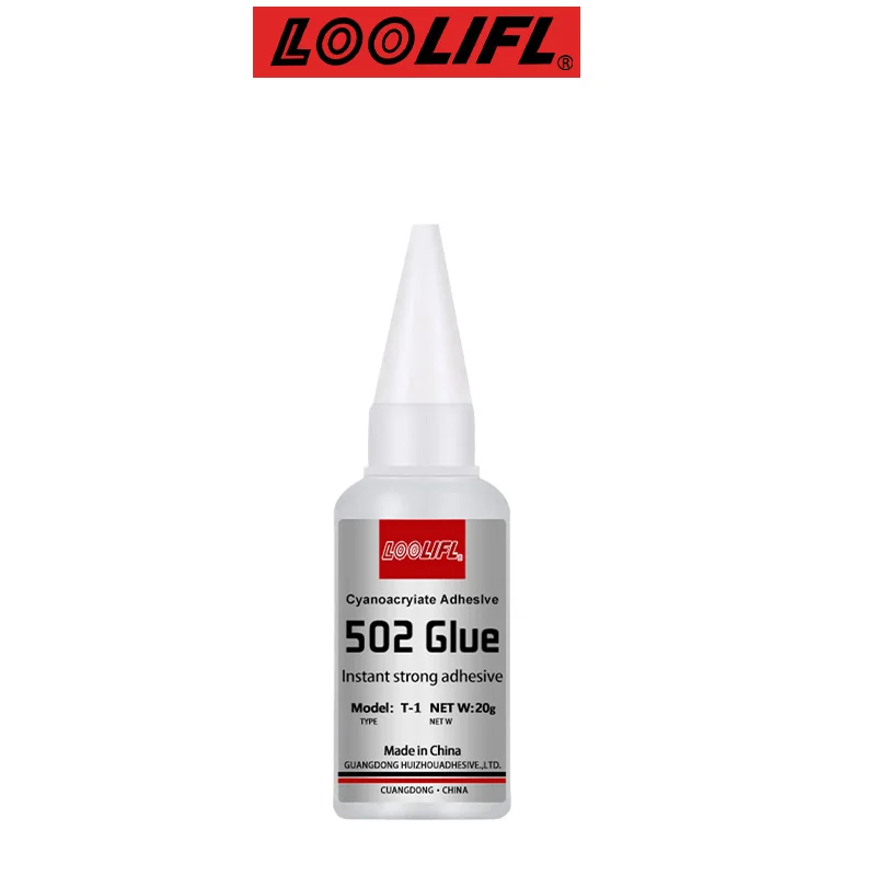 LOOLIFL 502 Super colle instantanée à séchage rapide Cyanoacrylate adhésif cuir caoutchouc verre bois métal fort lien liquide outil de colle