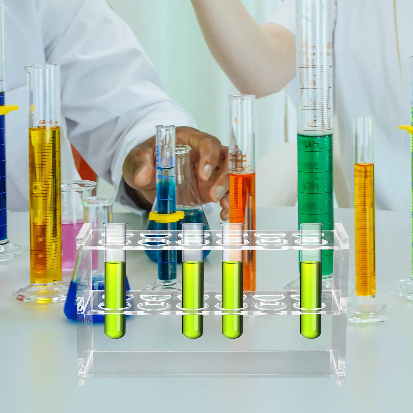 6 Slots Test Tube Holder Durable Centrifuge Tube Organizer Lightweight Lab Storage Solution Test Tubes Rack Sampling Tubes Rack view 4