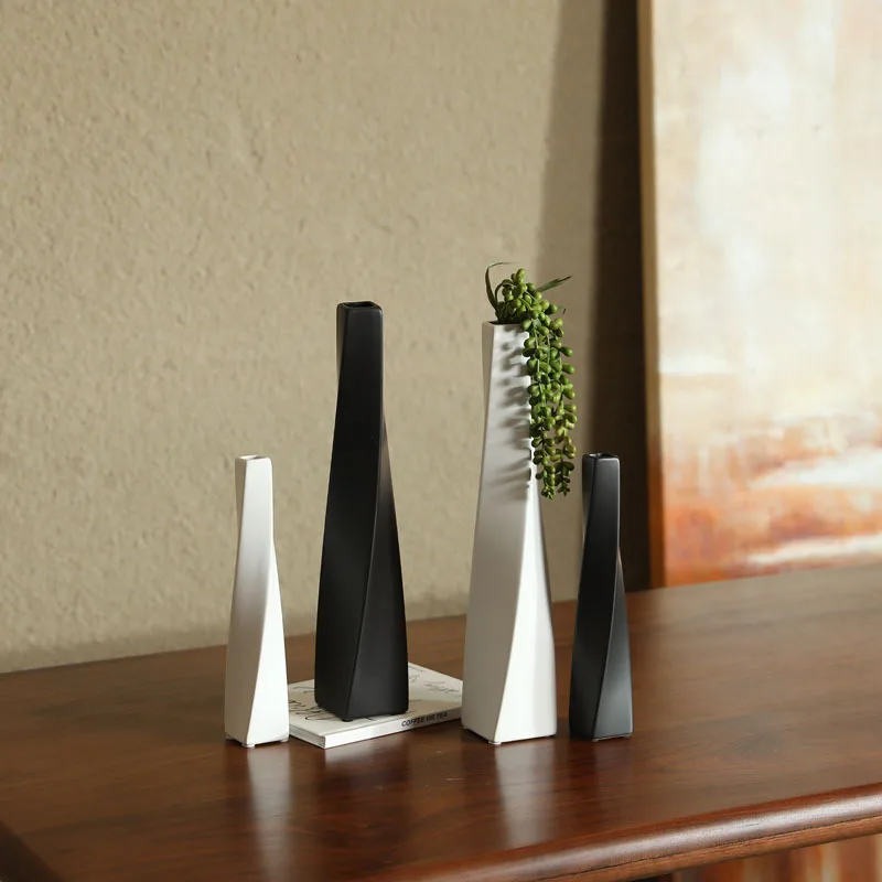 

2025 New Wabi Sabi Ceramic Decorative Vase Study Living Room Cabinet Entrance Ornament Decoration Maison Jarrones Home Decor