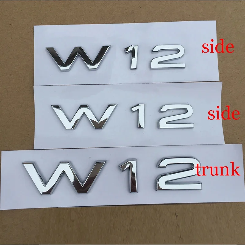 

Emblème de voiture universel en alliage ABS 3D W12 insigne de garde boue de coffre arrière accessoire automatique pour Audi H