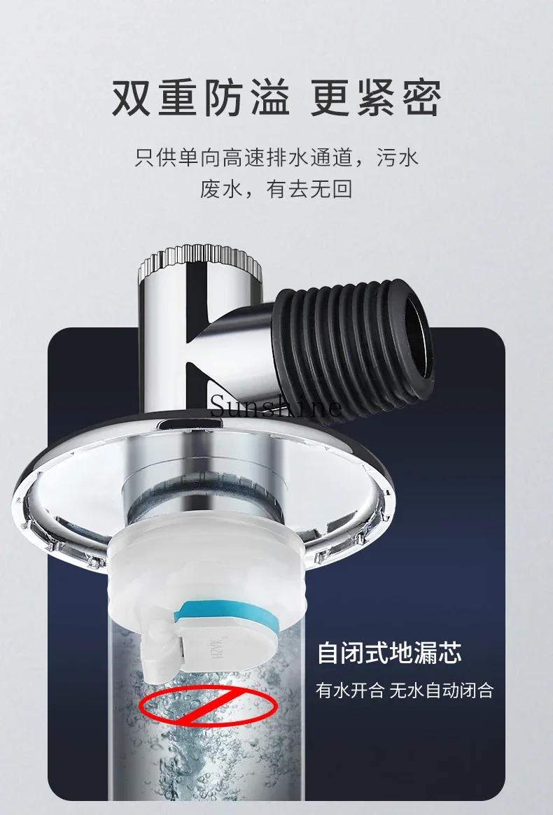 Washing machine sewer pipe floor drain special tee joint anti-overflow deodorant cover artifact bathroom accessories