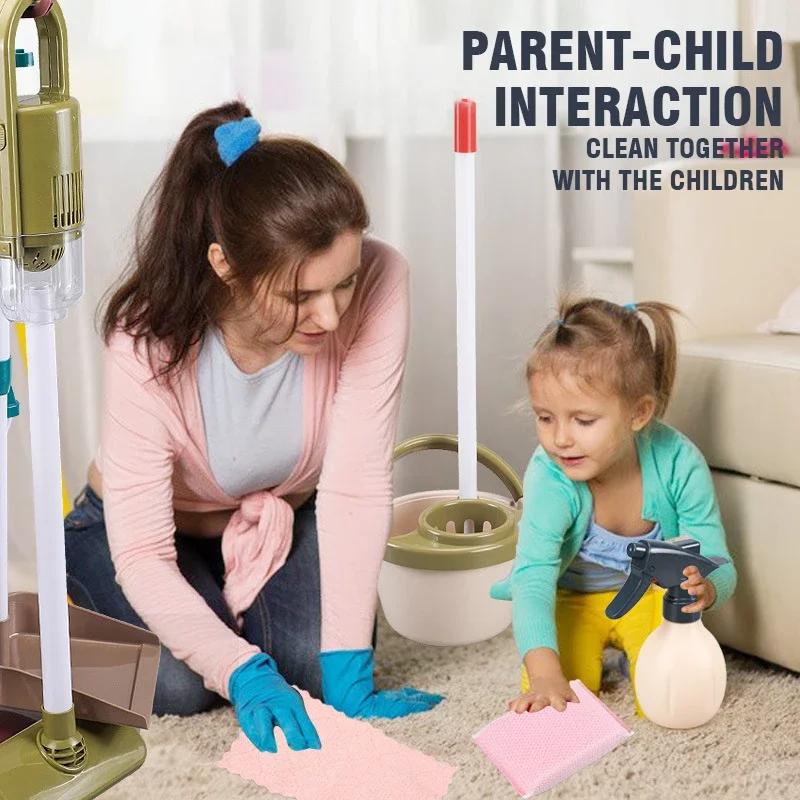 Simulation Housework Cleaning And Hygiene Cart Tool Set Kids Toys Sanitation Playing House Toys Parent-child Interaction Game