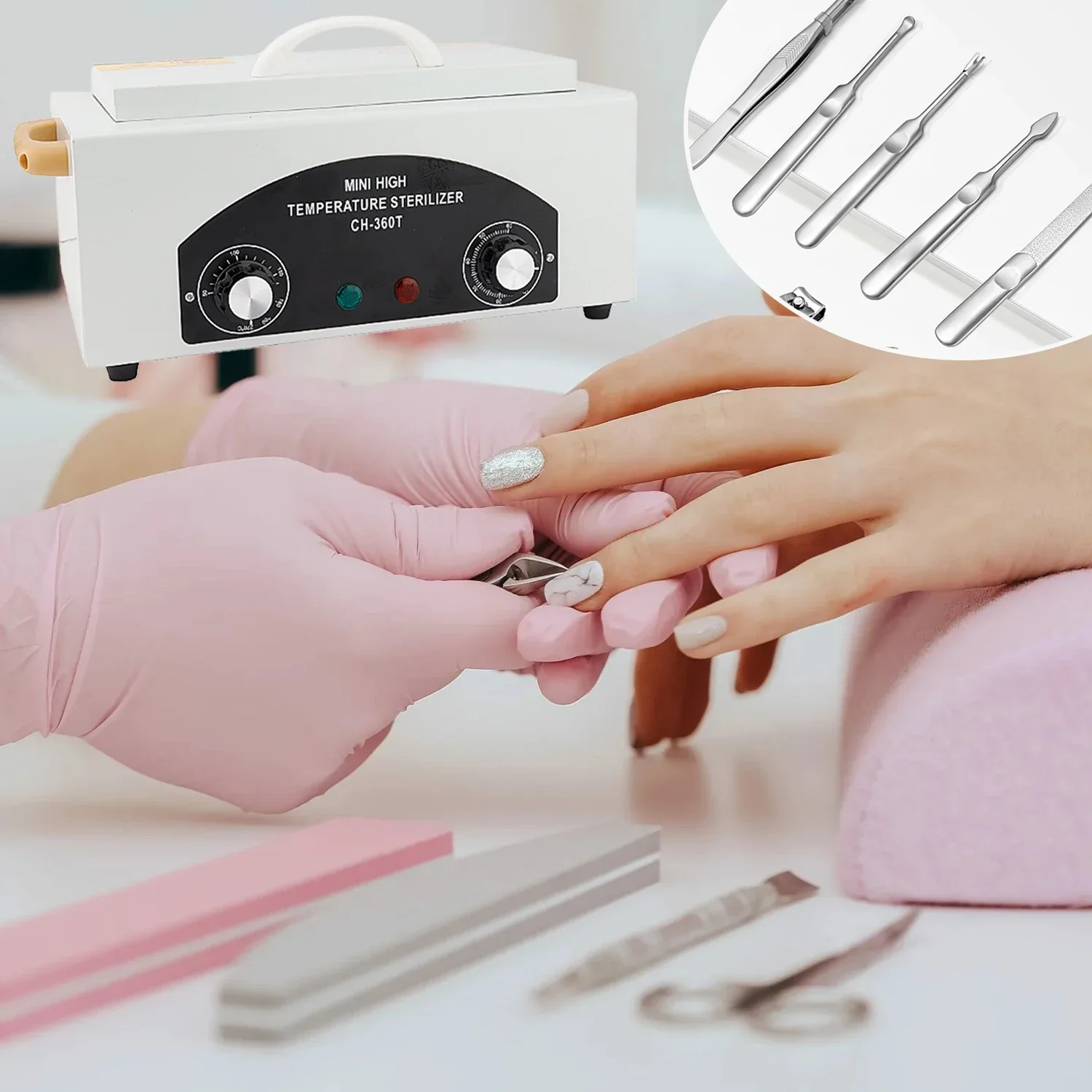 معقم حراري جاف بالهواء الساخن ، علاج الأظافر التجميلي ، معقم أداة صالون التجميل ، تعقيم بدرجة حرارة عالية ، صندوق تعقيم