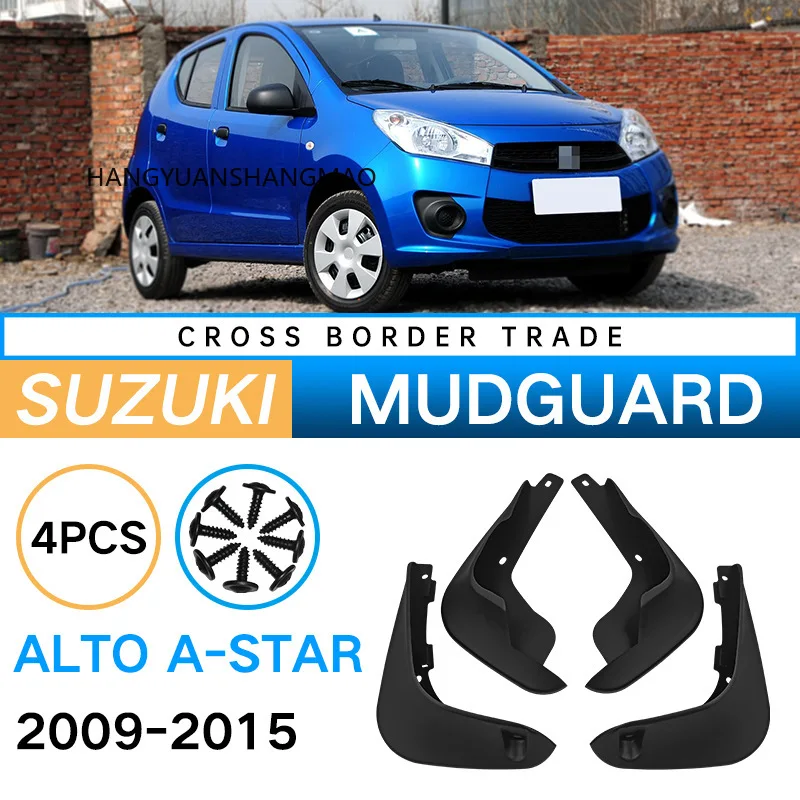 Car Exterior Accessories Mud Flaps For Suzuki Alto A-Star 2009-2015 Tire Splash Guards Fender Protector 4 Pieces Set In Black