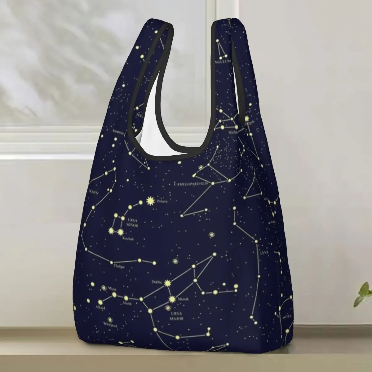 ceu-noturno-dourado-estrelas-celestiais-constelacoes-do-zodiaco-sacola-de-compras-portatil-sacola-de-ombro-reutilizavel