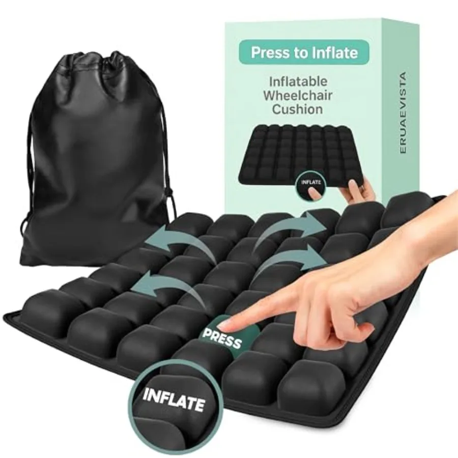 Inflatable Cushion for Pressure Relief Inflatable Air Seat Cushion for Wheelchairs Tailbone and Coccyx Support Pad Anti-Slip Tr
